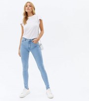 New Look Pale Blue Mid Rise Amie Skinny Jeans
